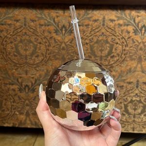 Adorable Disco Ball Cup with Straw, 8.5 fl oz